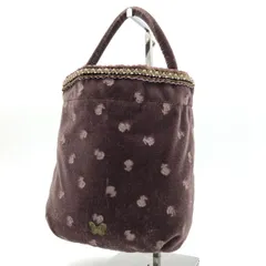 ANNA SUI アナスイ ハンドバッグ ベロア 紫 蝶 刺繍 ワンハンドル 巾着