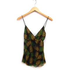 ジェイクルー J.CREW パイナップル柄 シルク キャミソール 2 ネイビー 紺 /FT42のサムネイル
