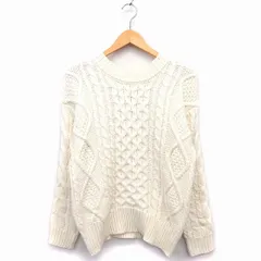 センスオブプレイス バイ アーバンリサーチ Sense of Place by Urban Research セーター ニット 長袖 モックネック ウール混 ケーブル編み アラン模様 切替リブ Free クリーム /HT13