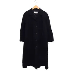 コルディア CORDIER オープンカラー コート アウター ロング丈 無地 起毛 ウール 38 ブラック 黒 /FT40