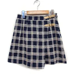 ミッシュマッシュ MISCH MASCH チェック ラップ キュロット ショート パンツ M ネイビー 紺 /FT4のサムネイル