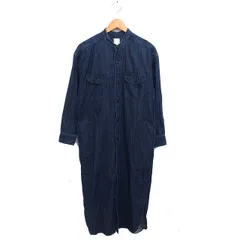 リー LEE アーバンリサーチロッソ URBAN RESEARCH ROSSO デニム シャツワンピース ゆったり マキシ コットン 綿 タック 長袖 F 紺 ネイビー /NT26