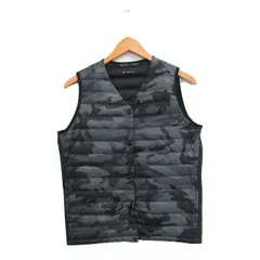 シップス SHIPS ダウン ベスト Vネック 迷彩柄 M/L グレー 灰 /KT24