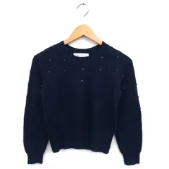 トランテアン ソン ドゥ モード 31 Sons de mode ニット セーター リブ アンゴラ混 クロップド ケーブル編み クルーネック 長袖 36 紺 ネイビー /NT31