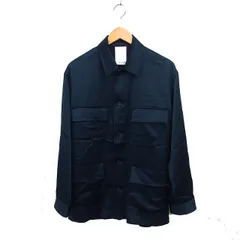 ウィムガゼット Whim Gazette シャツジャケット ステンカラー 光沢 無地 長袖 F ダークネイビー /NT1