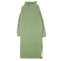 未使用 nano universe ナノユニバース ウール混 長袖 タートルネック ニット ロングワンピース 36 グリーン系 レディース 古着