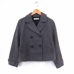 アースミュージック&エコロジー EARTH MUSIC & ECOLOGY コート アウター ショート丈 シンプル ダブル ポケット M グレー /ST2