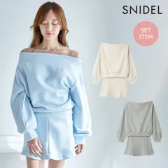【SALE50%OFF】【即納】 スナイデル SNIDEL セットアップ 25秋冬 Sustainableオフショルスウェットミニセット 長袖 ミニ丈 スカート swco255082