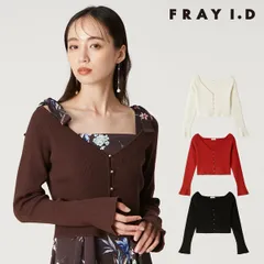 【SALE40%OFF】【即納】 フレイアイディー FRAY I.D トップス クロップドリブニットカーディガン 長袖 クロップド丈 fwnt255117