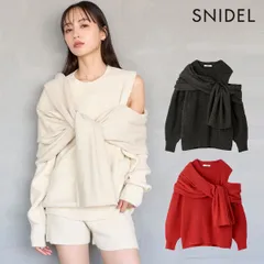 【SALE40%OFF】【即納】 スナイデル SNIDEL トップス ディフォメーションニットプルオーバー ミドル丈 長袖 swnt255123