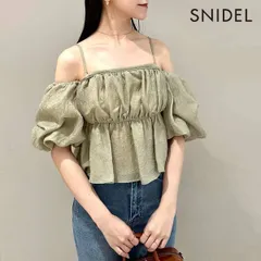 【SALE50%OFF】【即納】 スナイデル SNIDEL トップス 25秋冬 オフショルフリルブラウス ミドル丈 半袖 swfb254207