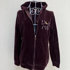 【 90'初期 】Hysteric Glamour ヒステリックグラマー　ベルベットパーカー　フード付き　ジップ　ダークパープル　スター　星　FREE SIZE