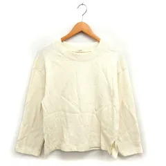 スタディオクリップ Studio Clip カットソー リブ ワイド スリット コットン 綿 ドロップショルダー 長袖 F オフホワイト /NT25