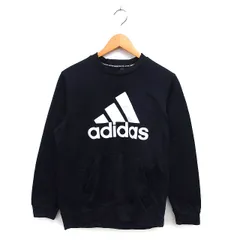 アディダス adidas 国内正規品 トレーナー スウェット リブ ロゴプリント ドロップショルダー クルーネック 長袖 Ｌ 黒 ブラック /NT3