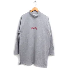 ミルクフェド MILKFED. サイドスリット 刺繍ロゴ チュニック 長袖 ハイネック バックプリント 綿 ONE グレー 灰 /FT10のサムネイル