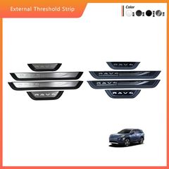 送料無料 トヨタ RAV4 26年式対応 外側ドアスカッフプレート サイドステップ ガード 傷防止 保護パネル 滑り止め加工 シルバー ブラック 選択可