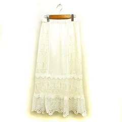 スローブ イエナ SLOBE IENA  マーメイド レース スカート マキシ丈 ゆったり コットン混 透け感 オフホワイト /NT13