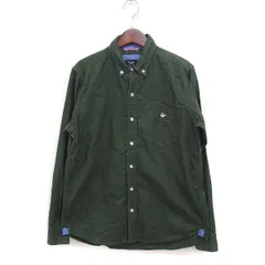 ビームスハート BEAMS HEART ボタンダウン シャツ カジュアル 長袖 ワンポイント刺繍 コットン 綿 S グリーン 緑 /FT12