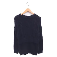 セオリーリュクス theory luxe チュニック ニット ケーブル編み ドロップショルダー 長袖 38 ネイビー 紺 /TT