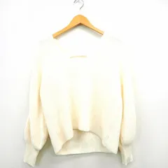 スライ SLY ニット セーター リブ 無地 シンプル Vネック 長袖 ウール混 F アイボリー /MT17