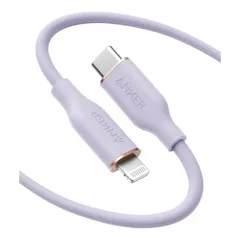 Anker PowerLine lll Flow USB-C & ライトニング ケーブル MFi認証 Anker絡まないケーブル USB PD対応 (1.8m ライトパープル)