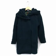 カスタネ Kastane コート アウター フード ミドル ウール混 スナップボタン 無地 F ディープグリーン /NT26