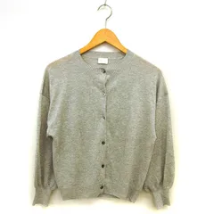 ユナイテッドアローズ UNITED ARROWS クルーネック カーディガン ニット リブ ハイゲージ メランジ 透け感 長袖 グレー /NT24