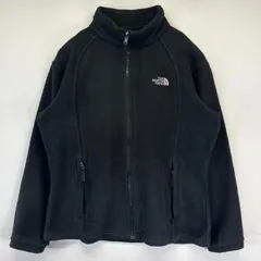 古着 ザ・ノースフェイス THE NORTH FACE フリースジャケット フルジップ アウトドア ワンポイントロゴ刺繍  ブラック メンズ