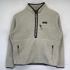 古着 パタゴニア patagonia フリースジャケット ハーフジップ プルオーバー アウトドア ワンポイントロゴ L  ベージュ メンズ