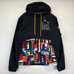 古着 美品 アンダーアーマー UNDER ARMOUR ジャケット フーディー スポーツ 裏地メッシュ 新品タグ ワンポイントロゴ L  ブラック メンズ