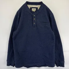 古着 エルエルビーン L.L.Bean フリーストレーナー ワッフルフリース ハーフボタン 無地 ボアライナー M  ネイビー メンズ