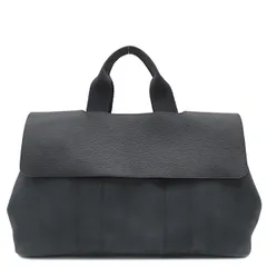 エルメス HERMES ハンドバッグ ヴァルパライソ MM トワルシェブロン レザー ブラック シルバー金具 黒 ポーチ欠品  □J刻印【中古】