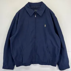 古着 ポロ・ラルフローレン POLO RALPH LAUREN スウィングトップジャケット ブルゾン ワンポイントロゴ刺繍 フルジップ L  ネイビー メンズ
