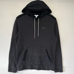 古着 カルバンクライン Calvin Klein パーカー プルオーバー ワンポイントロゴプリント フーディー M  ブラック メンズ