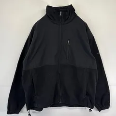 古着 コロンビア Columbia フルジップフリースジャケット ナイロン切り替え ワンポイントロゴ アウトドア XL  ブラック メンズ