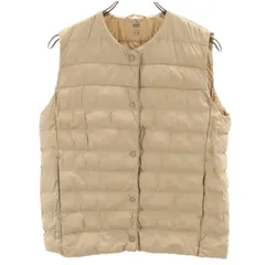 UNIQLO ユニクロ パフテックコンパクト ベスト L ベージュ 収納袋付き レディース 古着