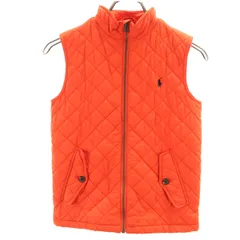 POLO RALPH LAUREN ポロラルフローレン キルティング ベスト 7 オレンジ 中綿 キッズ 古着