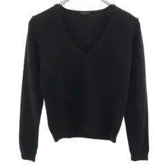 theory セオリー 日本製 長袖 Vネック ニット 2 ブラック セーター レディース 古着