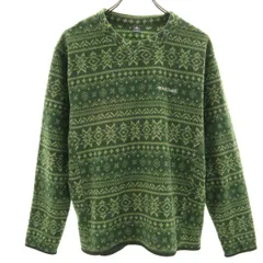 mont-bell モンベル ノルディック柄 長袖 ライト スウェット M グリーン フリース アウトドア メンズ 古着