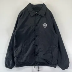 古着 バンズ VANS ナイロンジャケット コーチジャケット ワンポイントロゴ スナップボタン ストリート S  ブラック メンズ