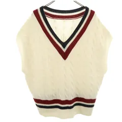美品 Ray Beams レイビームス チルデン ビッグ ニットベスト アイボリー ケーブル レディース 古着