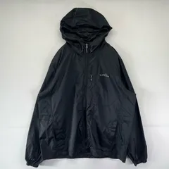 古着 エディー・バウアー Eddie Bauer ナイロンジャケット フルジップ アウトドア ワンポイントロゴ フーディ L  ブラック メンズ