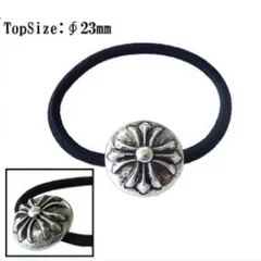 送料無料 ヘアゴム ブレスレット コンチョ デザイン ユニセックス シルバー ロック クロス クロスボール 十字架 ゴシック ヘアゴムブレス おしゃれ お洒落