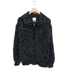 カスタネ Kastane ニット ジャケット ジップアップ リブ メランジ F 黒 ブラック /NT22