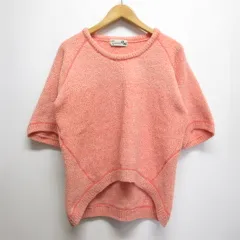 ジェラートピケガーデン gelato pique garden 美品 ルームウェア 五分袖 もこもこ ニット プルオーバー カットソー F オレンジ 部屋着