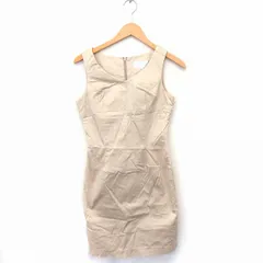 エスプリミュール ESPRITMUR ワンピース Vネック ノースリーブ ひざ丈 無地 コットン 綿 9 ベージュ /FT44
