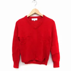 ロペピクニック ROPE Picnic Vネック ニット セーター 長袖 無地 ハイゲージ アンゴラ混 38 レッド 赤 /FT47