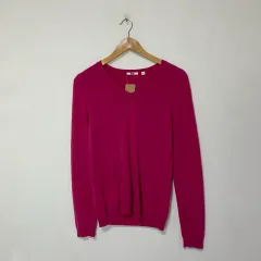 UNIQLO ユニクロ ヴィンテージ カシミア 100% ニット セーター Vネック ピンク M