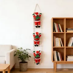 サンタ 3 人はしご飾り クリスマスツリーペンダントドア壁飾り 室内玄関多用途ホームデコ クリスマス新年ギフト簡単取り付け可 [並行輸入品]★m