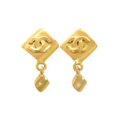 美品 シャネル ヴィンテージ ココマーク メタル ゴールド イヤリング 0267 CHANEL